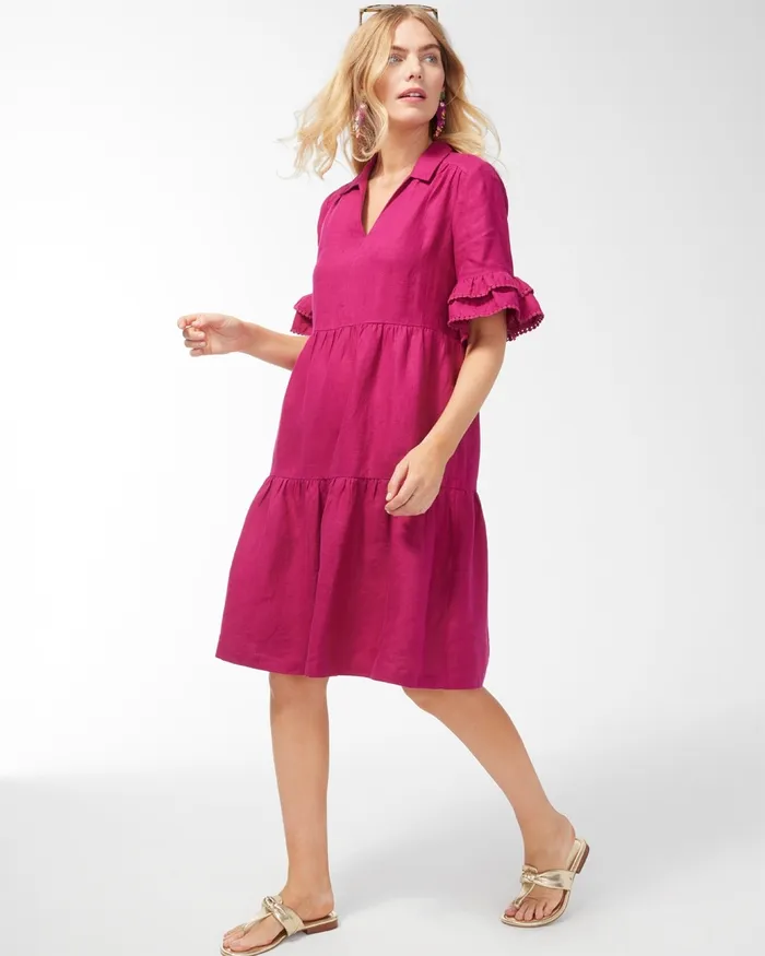 Chico039s Linen Sundress Classic Navy Women Dresses and Skirts