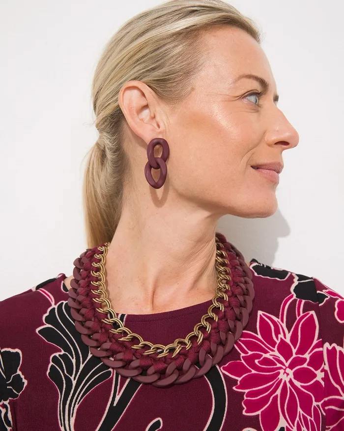 Chico039s Links Collar Necklace Deep Chianti Women Necklaces