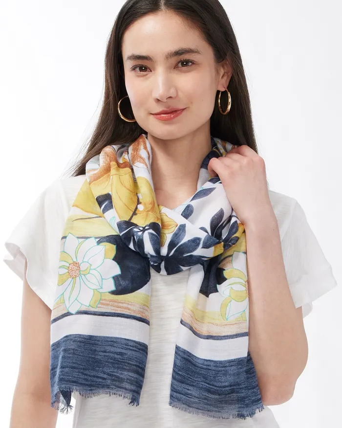 Chico039s Navy Print Oblong Scarf Classic Navy Women Scarves
