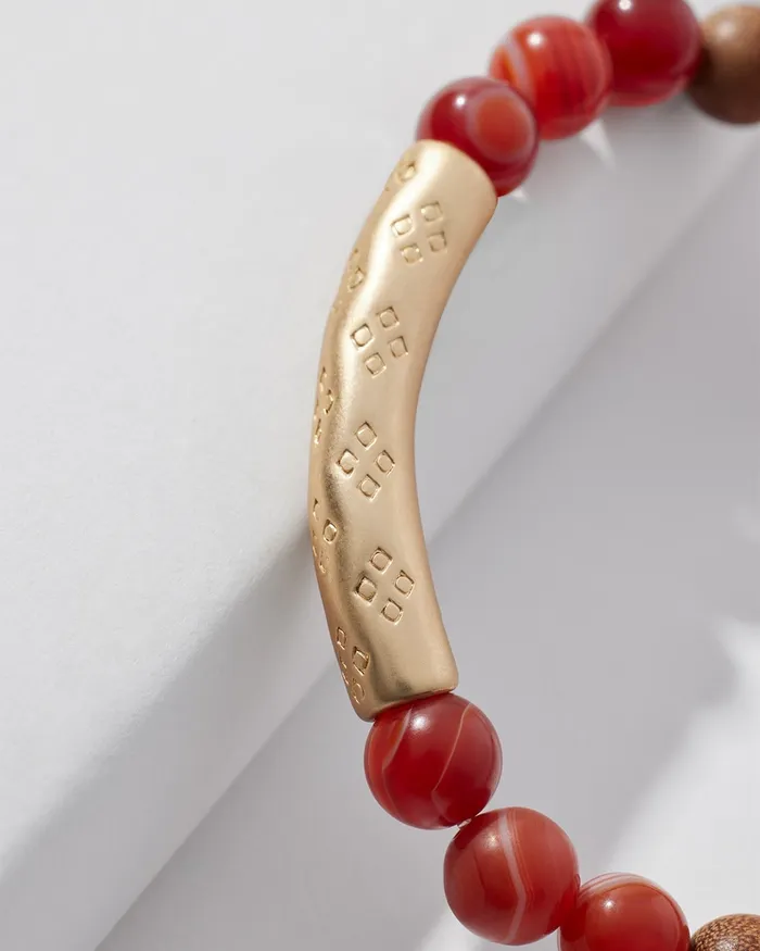 Chico039s Orange Bar Stretch Bracelet Orange Women Bracelets