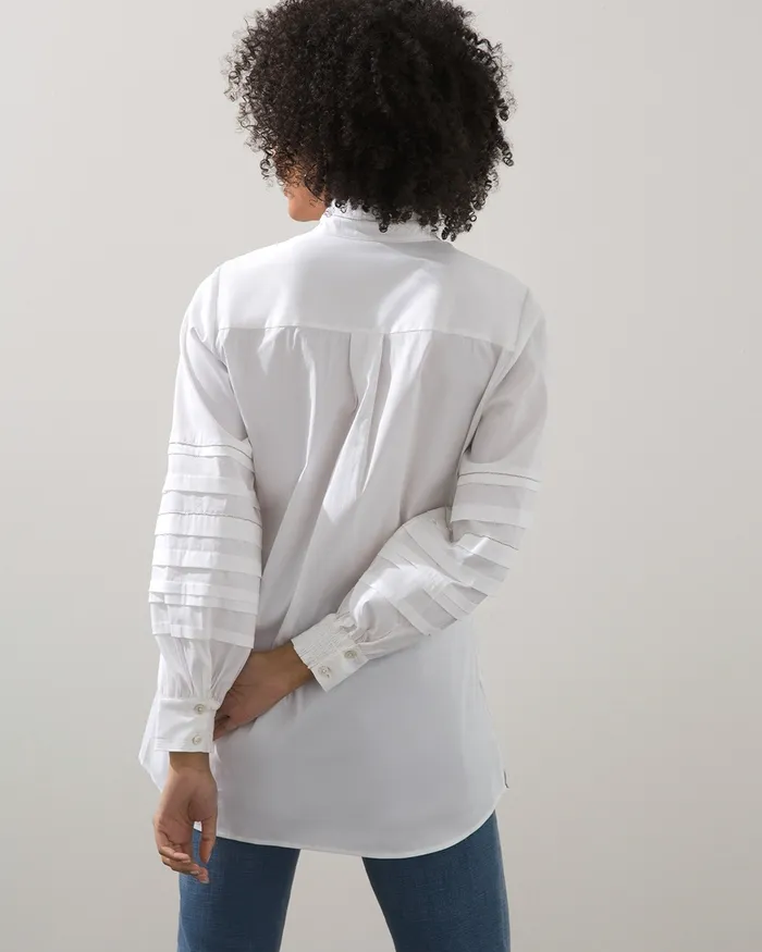 Chico039s Poplin Chain Detail Tunic Alabaster Women Tops