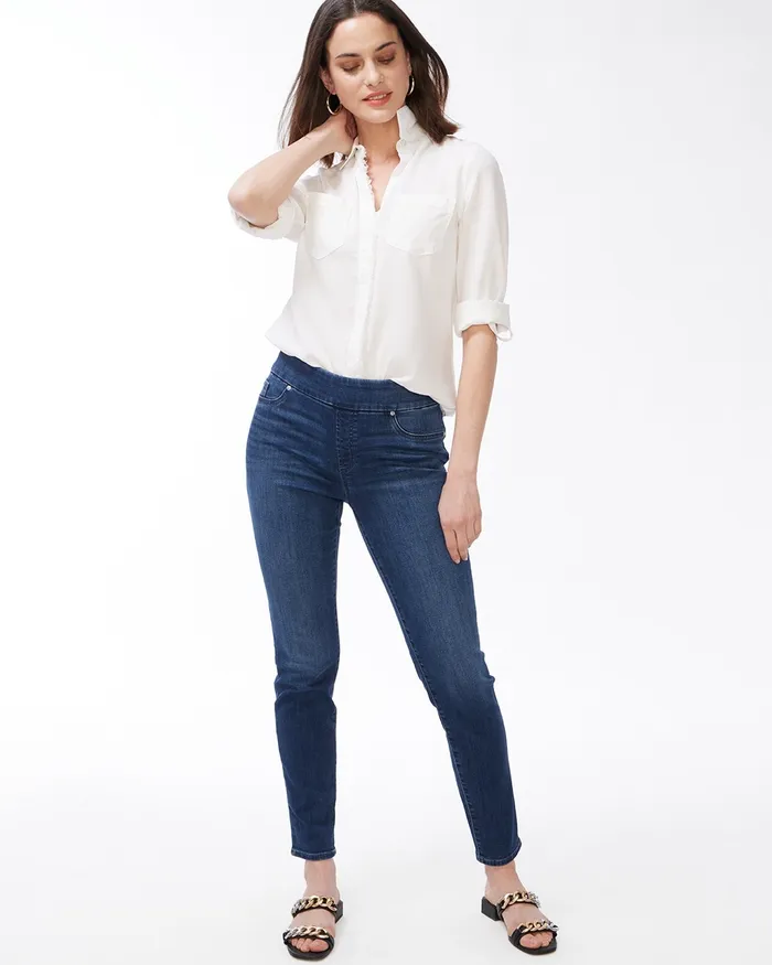 Chico039s PullOn Ankle Jeggings Inverness Indigo Women Jeans and Denim