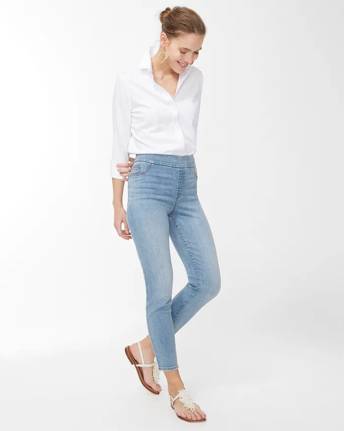 Chico039s PullOn Ankle Jeggings Inverness Indigo Women Jeans and Denim