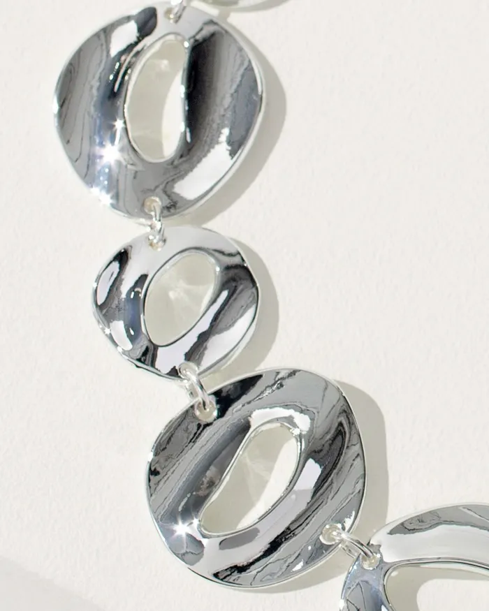 Chico039s Silver Tone Bib Necklace Silver Women Necklaces