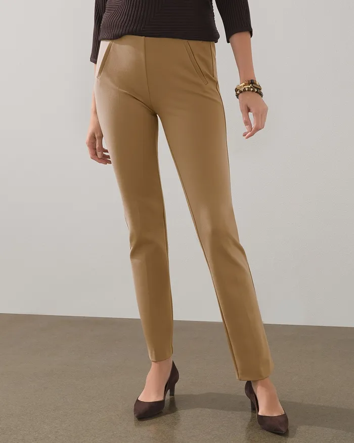 Chico039s So Slimming 360 Juliet Full Length Pants Camel Women Pants