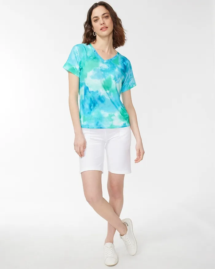 Chico039s Zenergy Drop Shoulder Tee Bahamian Pink Women Tops
