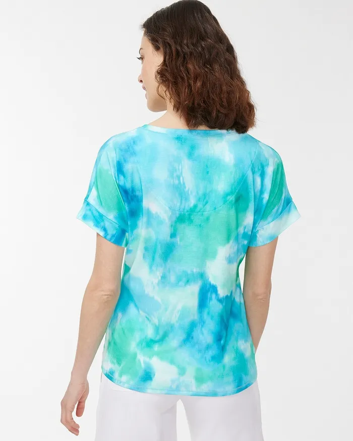 Chico039s Zenergy Drop Shoulder Tee Bahamian Pink Women Tops
