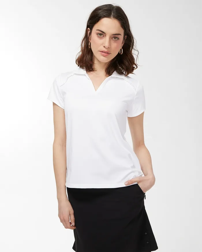 Chico039s Zenergy UPF 40th Anniversary Polo Alabaster Women Tops