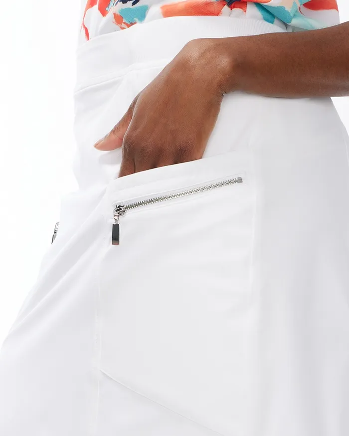 Chico039s Zenergy UPF Neema RibMix Skort Alabaster Women Activewear