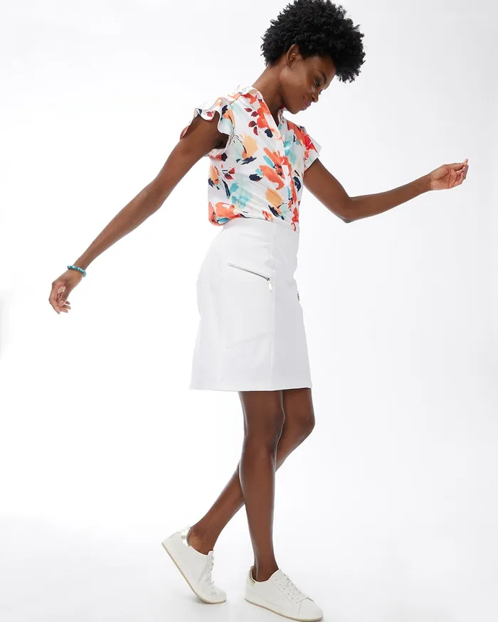 Chico039s Zenergy UPF Neema RibMix Skort Alabaster Women Shorts