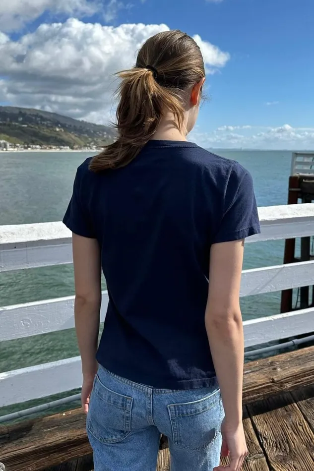 Chloe Nantucket Top Navy Blue Women Brandy Melville Tops
