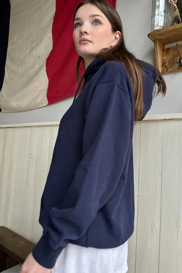 Christy 14 Hoodie Classic Navy Women Brandy Melville Sweatpants and Sweatshirts