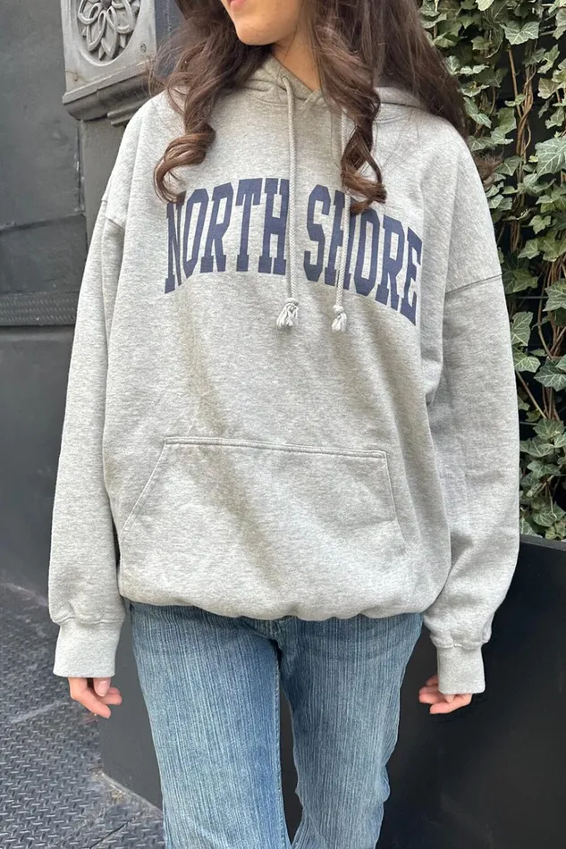 Christy North Shore Hoodie Heather Grey Women Brandy Melville Sweatpants and Sweatshirts