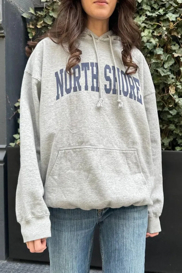 Christy North Shore Hoodie Heather Grey Women Brandy Melville Sweatpants and Sweatshirts