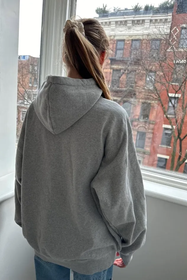 Christy Usa Hoodie Heather Grey Women Brandy Melville Graphics
