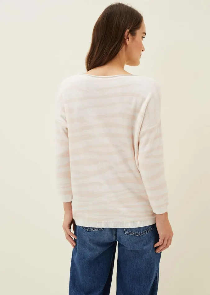 Cida Zebra Jaquard Jumper Pink Multi Women Phase Eight Knitwear