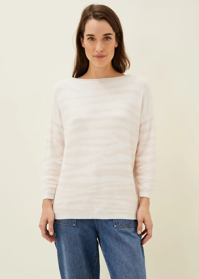 Cida Zebra Jaquard Jumper Pink Multi Women Phase Eight Knitwear