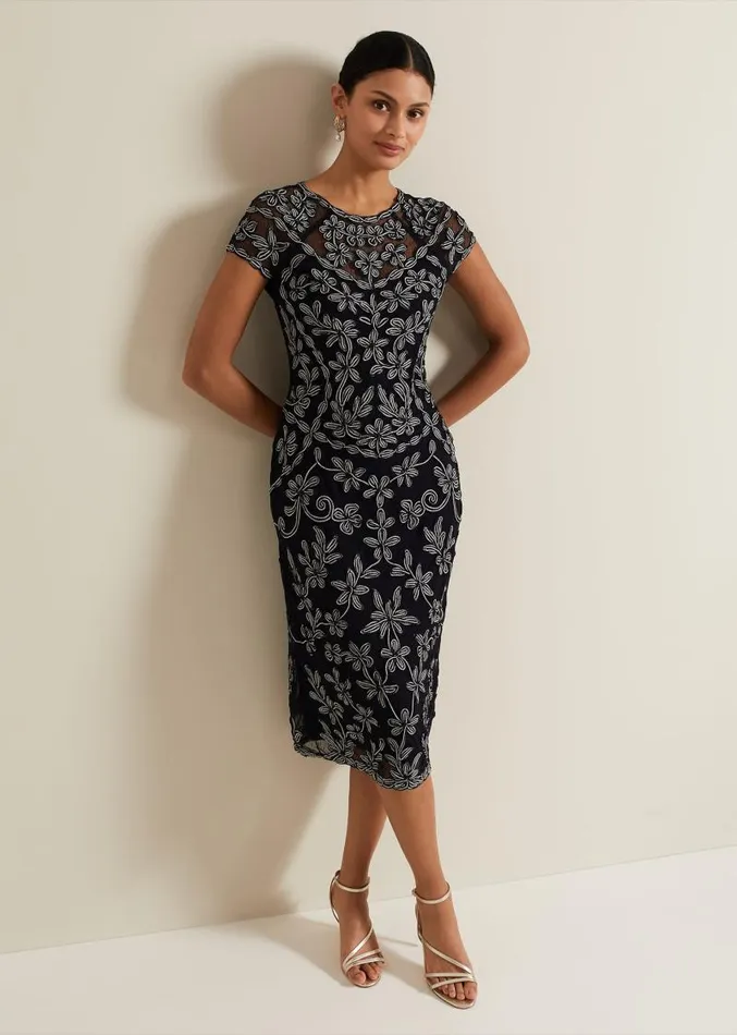 Clarinda Tapework Dress Multicoloured Women Phase Eight Dresses