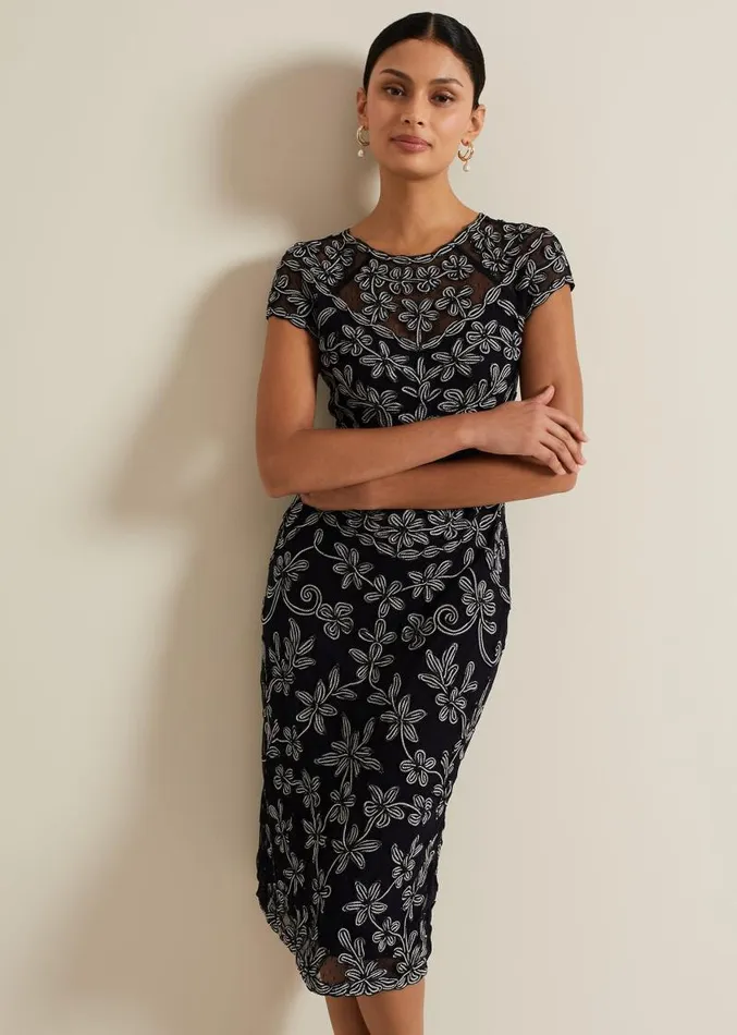 Clarinda Tapework Dress Multicoloured Women Phase Eight Dresses