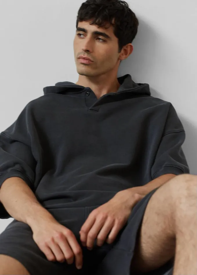 Clothing Men The Frankie Shop Christian Short Sleeve Hoodie 8211 Charcoal