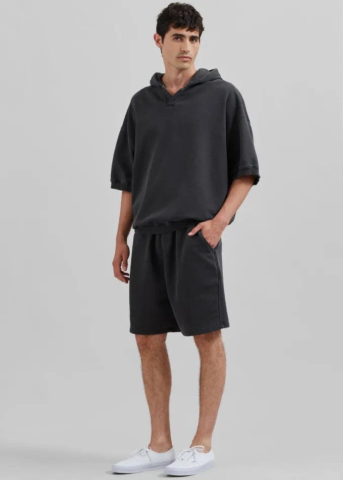 Clothing Men The Frankie Shop Christian Short Sleeve Hoodie 8211 Charcoal