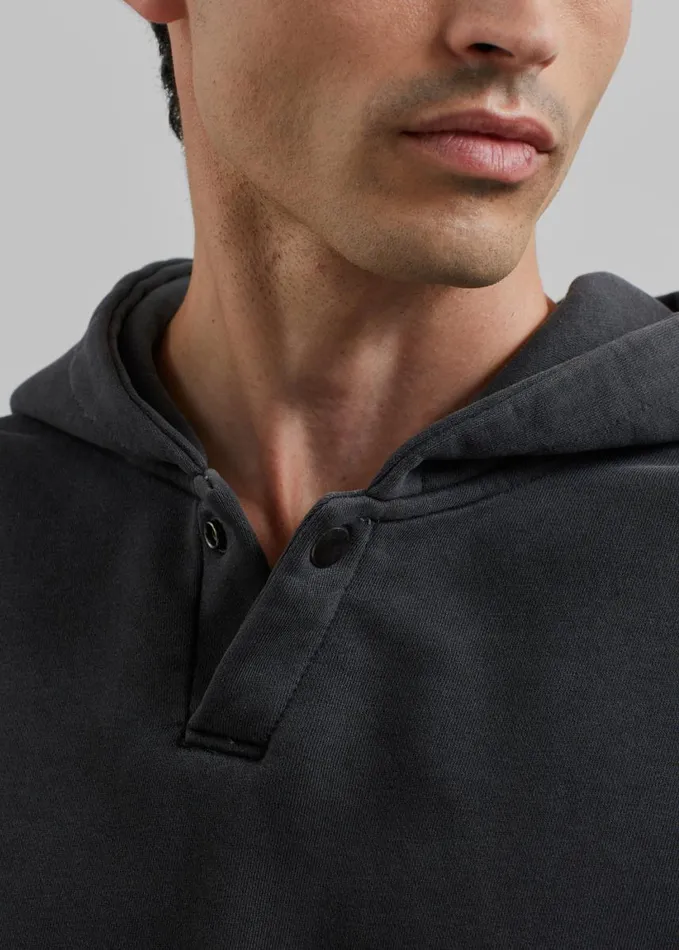 Clothing Men The Frankie Shop Christian Short Sleeve Hoodie 8211 Charcoal
