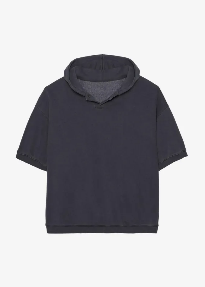 Clothing Men The Frankie Shop Christian Short Sleeve Hoodie 8211 Charcoal