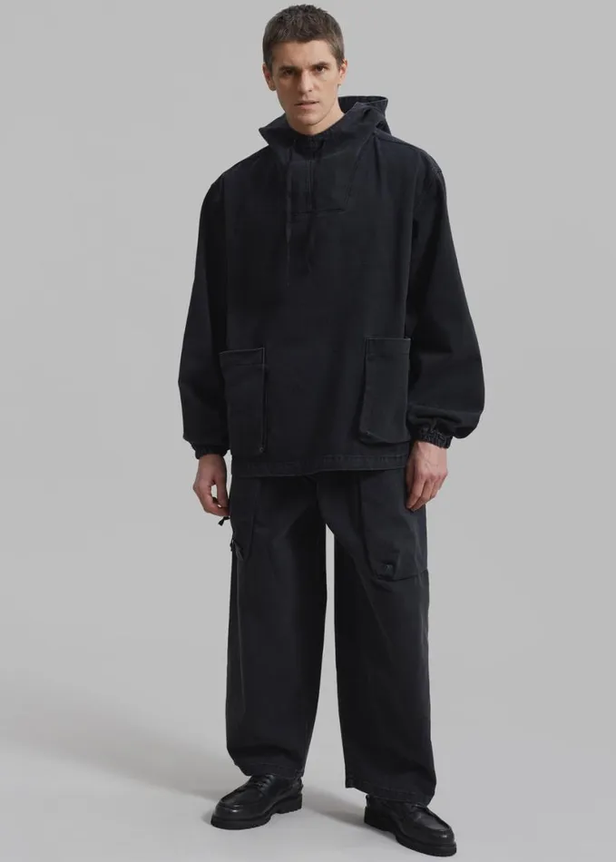 Clothing Men The Frankie Shop Cliff Denim Hoodie 8211 Black