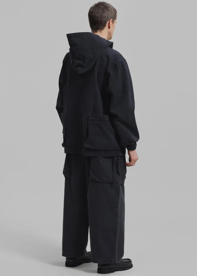 Clothing Men The Frankie Shop Cliff Denim Hoodie 8211 Black