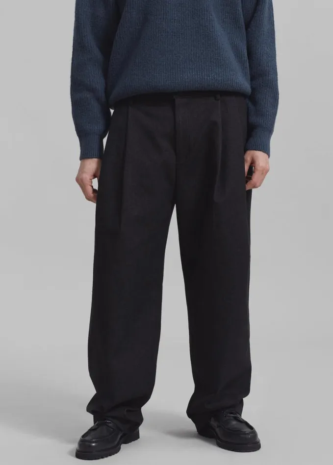 Clothing Men The Frankie Shop Stephen Pleated Denim Trousers 8211 Black