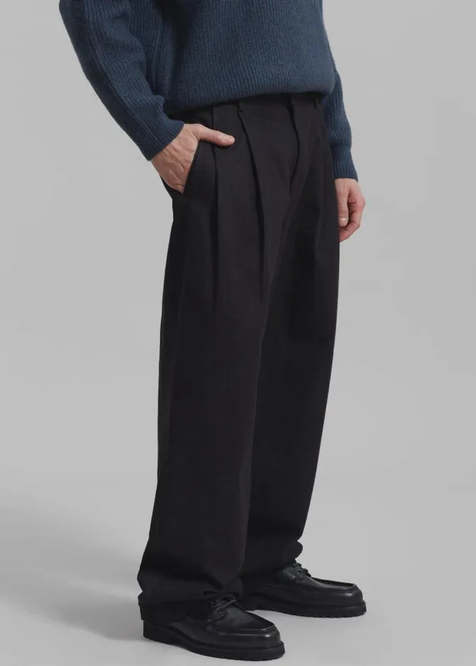 Clothing Men The Frankie Shop Stephen Pleated Denim Trousers 8211 Black
