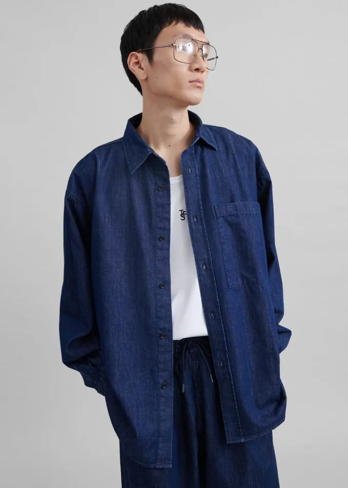 Clothing Men The Frankie Shop Tanner Denim Shirt 8211 Raw Wash