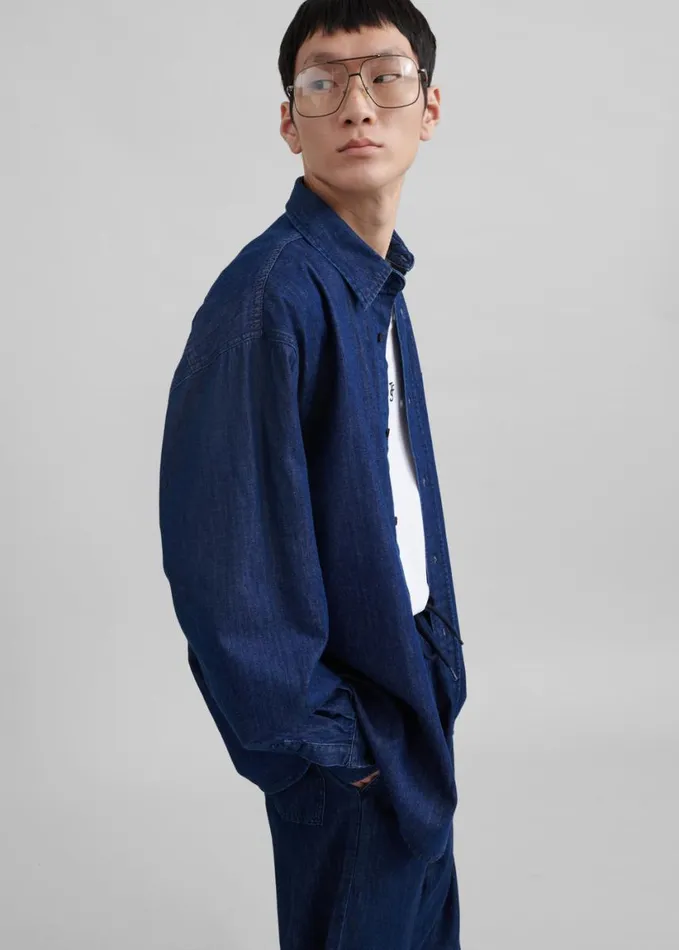 Clothing Men The Frankie Shop Tanner Denim Shirt 8211 Raw Wash