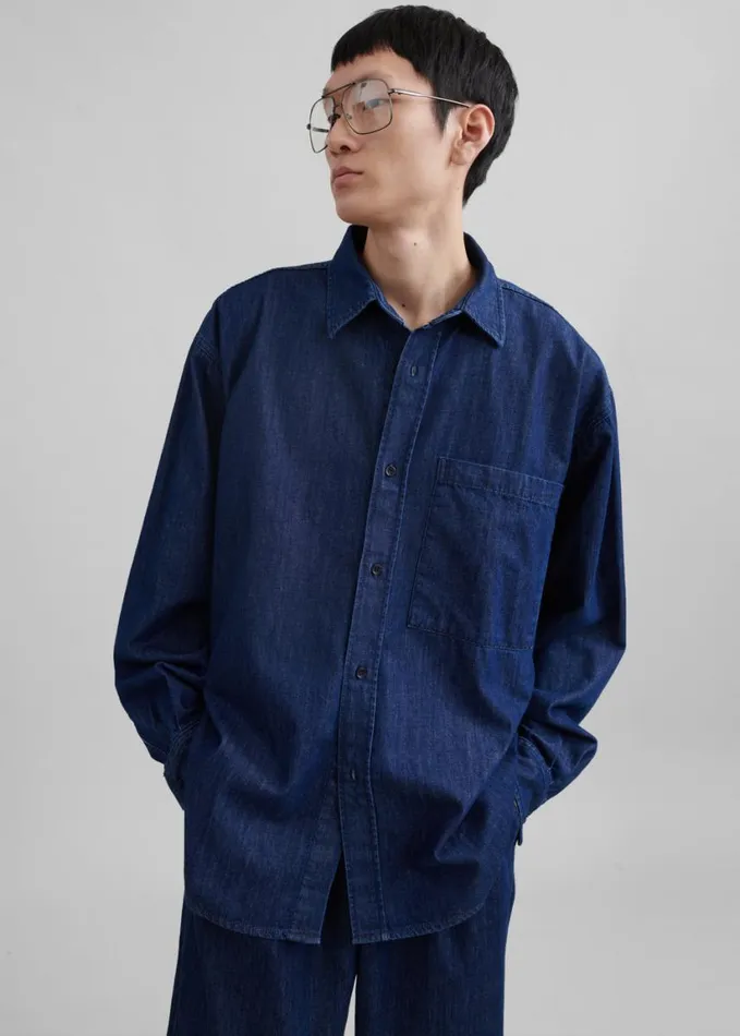 Clothing Men The Frankie Shop Tanner Denim Shirt 8211 Raw Wash