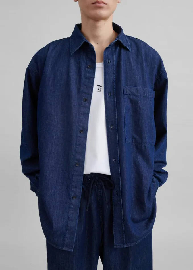 Clothing Men The Frankie Shop Tanner Denim Shirt 8211 Raw Wash