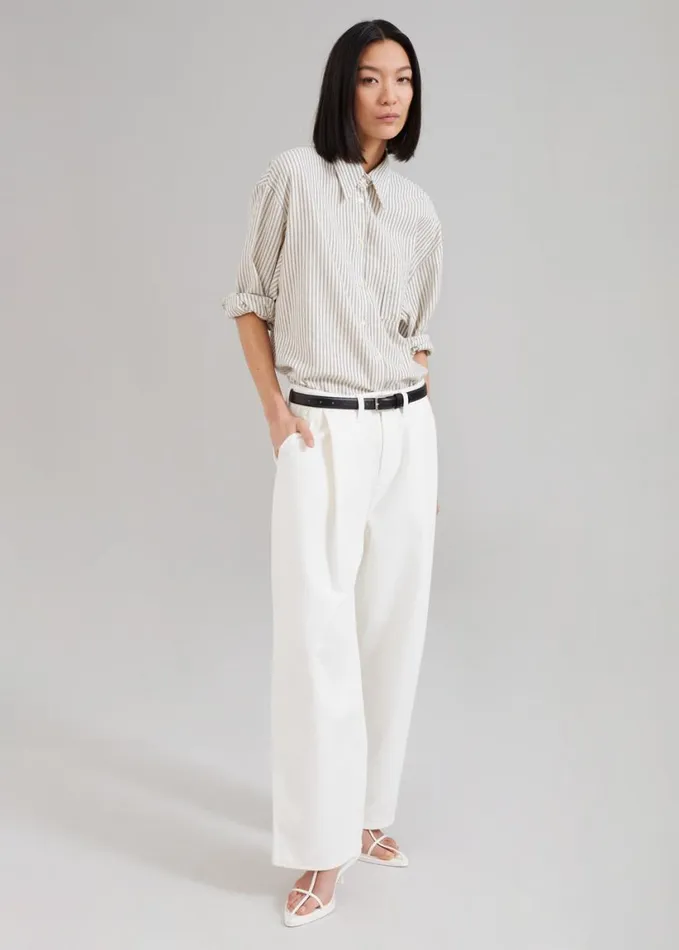 Clothing WomenMen The Frankie Shop Drew Denim Pants 8211 White