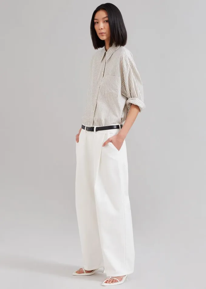 Clothing WomenMen The Frankie Shop Drew Denim Pants 8211 White