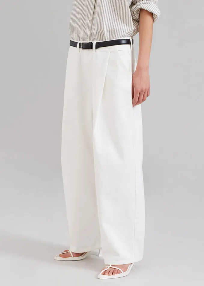Clothing WomenMen The Frankie Shop Drew Denim Pants 8211 White
