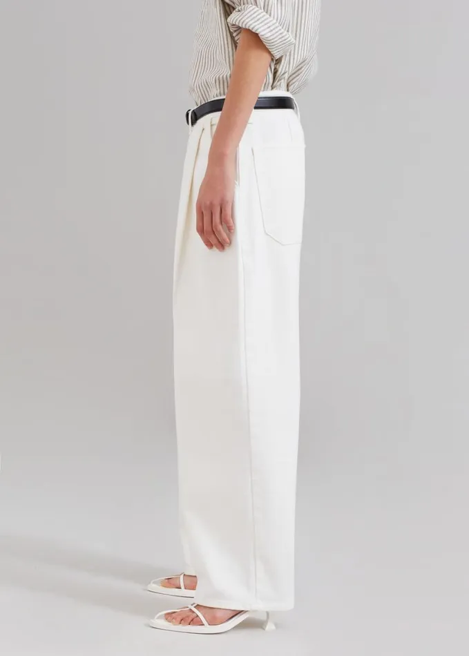Clothing WomenMen The Frankie Shop Drew Denim Pants 8211 White