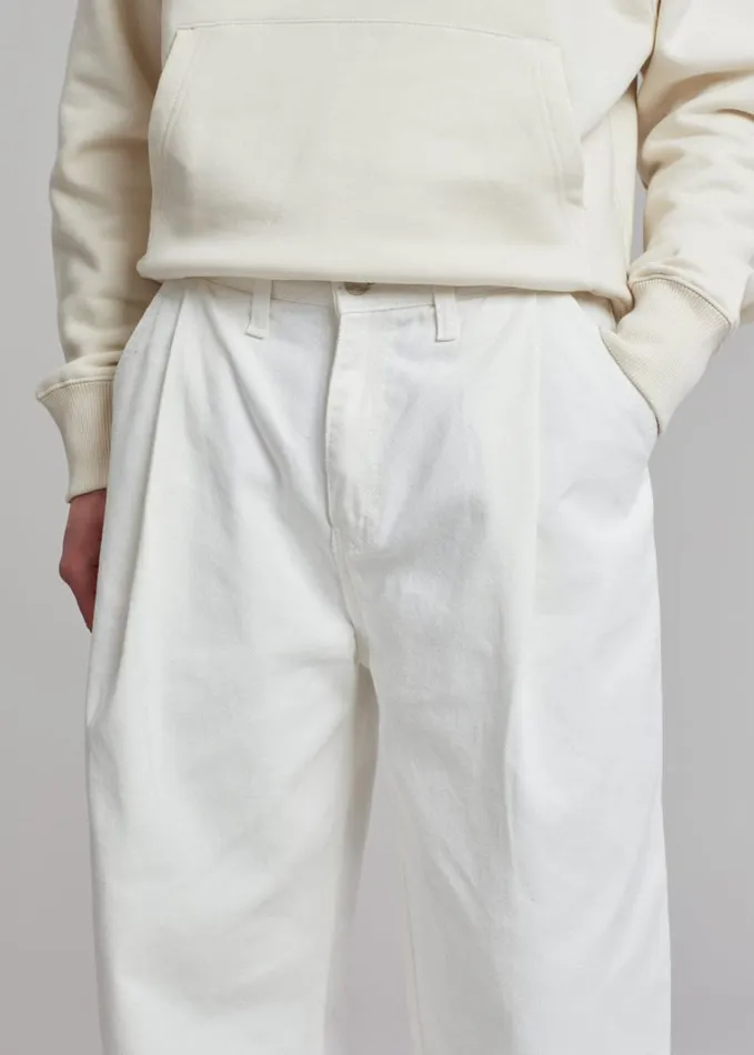 Clothing WomenMen The Frankie Shop Drew Denim Pants 8211 White