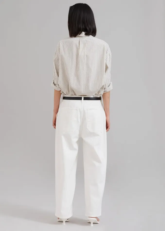 Clothing WomenMen The Frankie Shop Drew Denim Pants 8211 White
