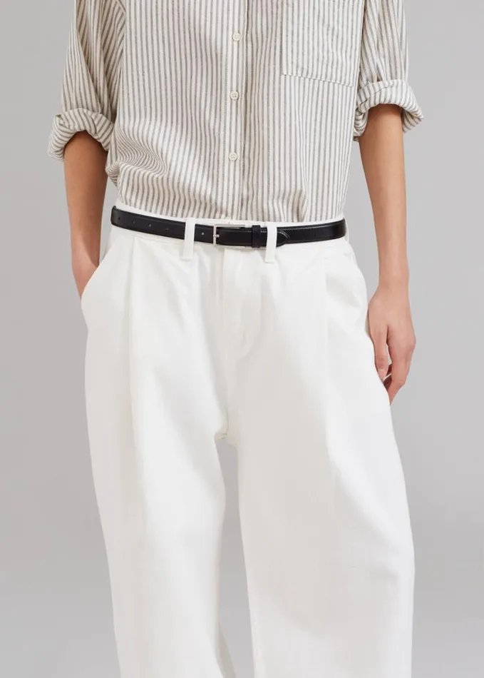 Clothing WomenMen The Frankie Shop Drew Denim Pants 8211 White