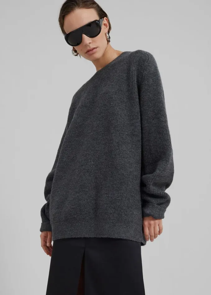 Clothing WomenMen The Frankie Shop Emory Sweater 8211 Charcoal