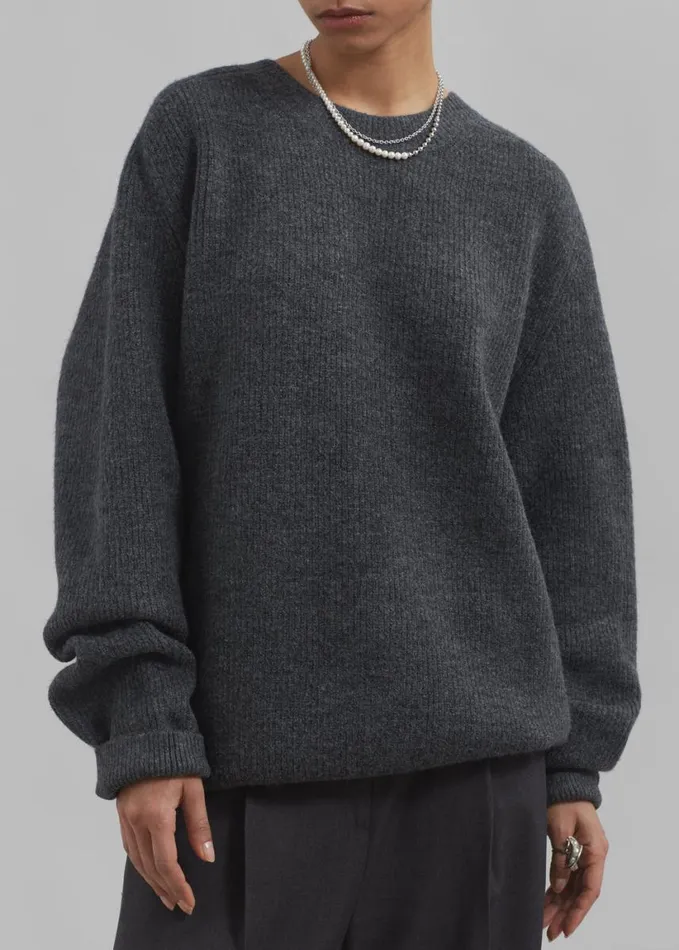 Clothing WomenMen The Frankie Shop Emory Sweater 8211 Charcoal