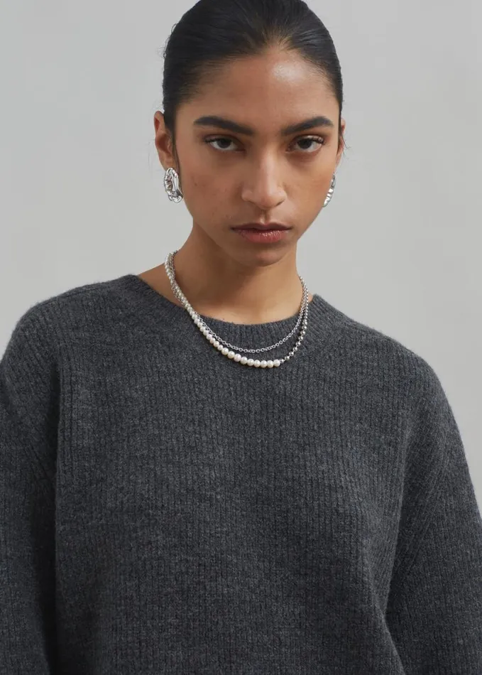 Clothing WomenMen The Frankie Shop Emory Sweater 8211 Charcoal