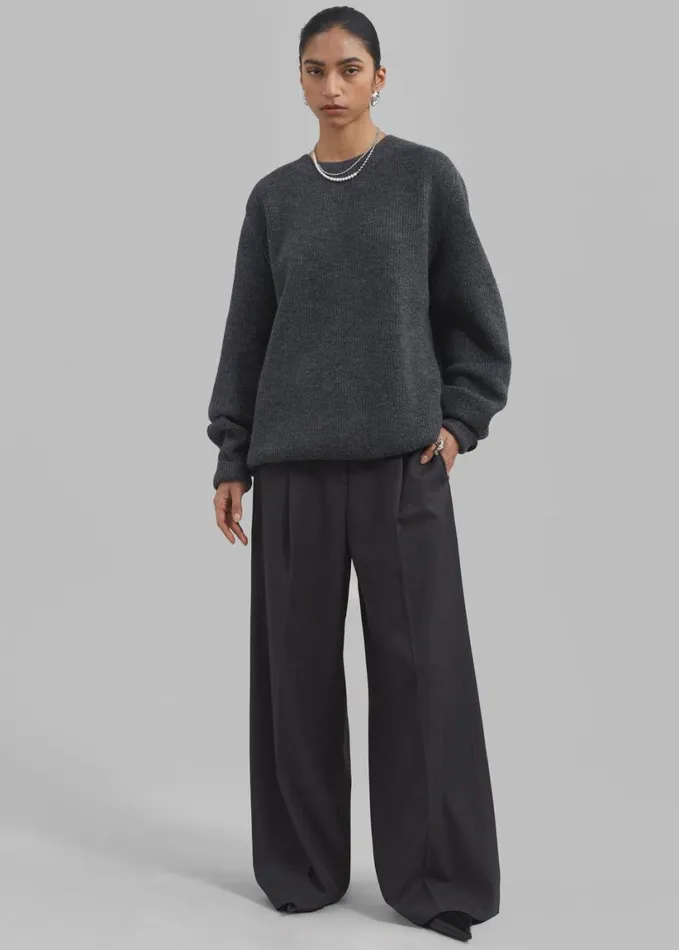 Clothing WomenMen The Frankie Shop Emory Sweater 8211 Charcoal