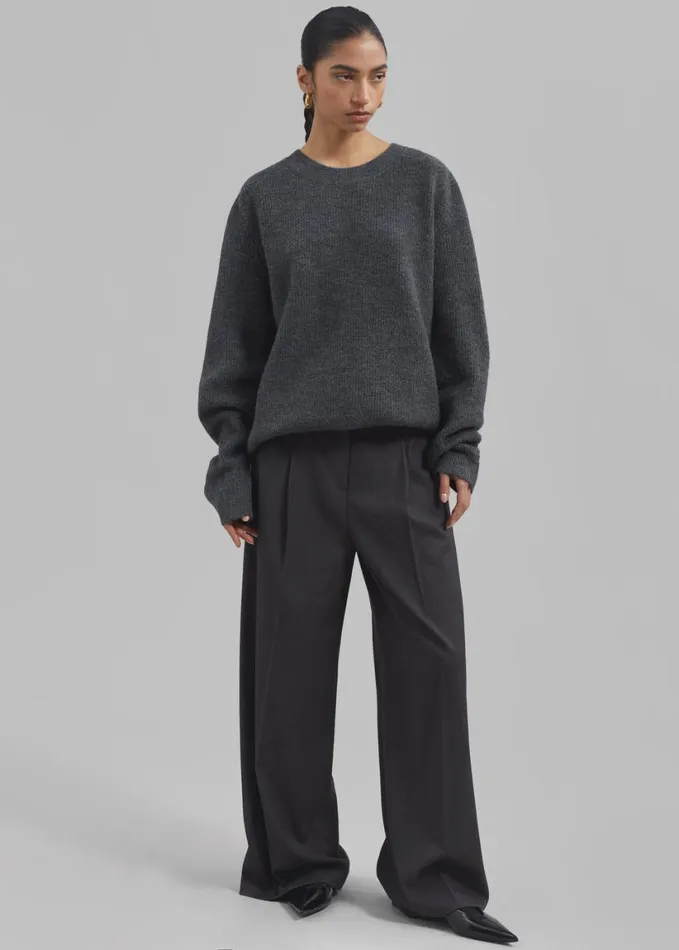 Clothing WomenMen The Frankie Shop Emory Sweater 8211 Charcoal