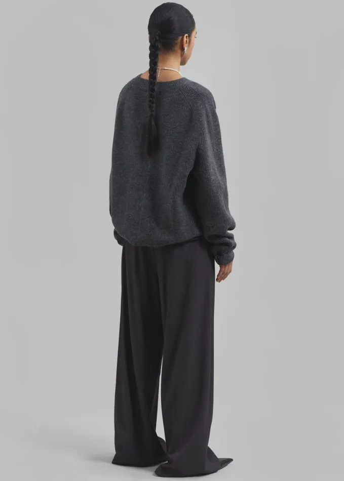 Clothing WomenMen The Frankie Shop Emory Sweater 8211 Charcoal