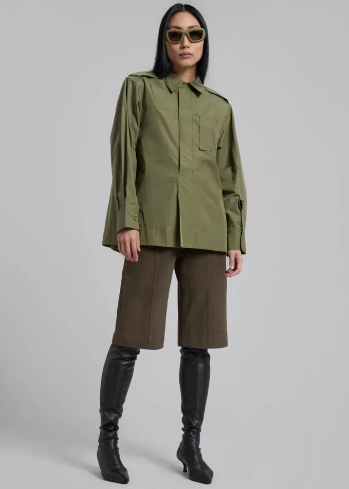 Clothing Women The Frankie Shop 31 Phillip Lim Classic Relaxed Shirt 8211 Olive