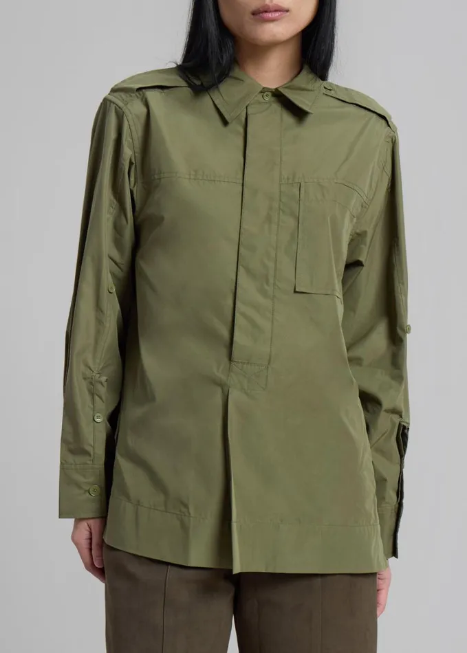 Clothing Women The Frankie Shop 31 Phillip Lim Classic Relaxed Shirt 8211 Olive